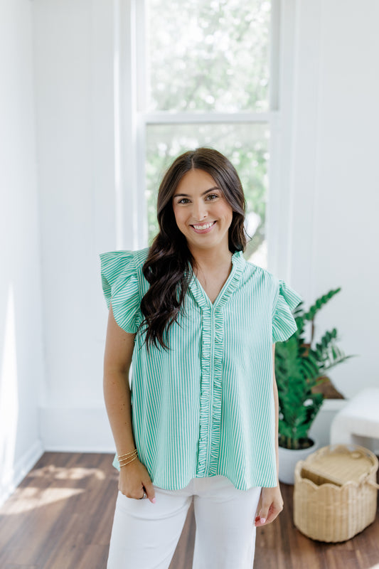 ROUND THE CLOCK STRIPE TOP