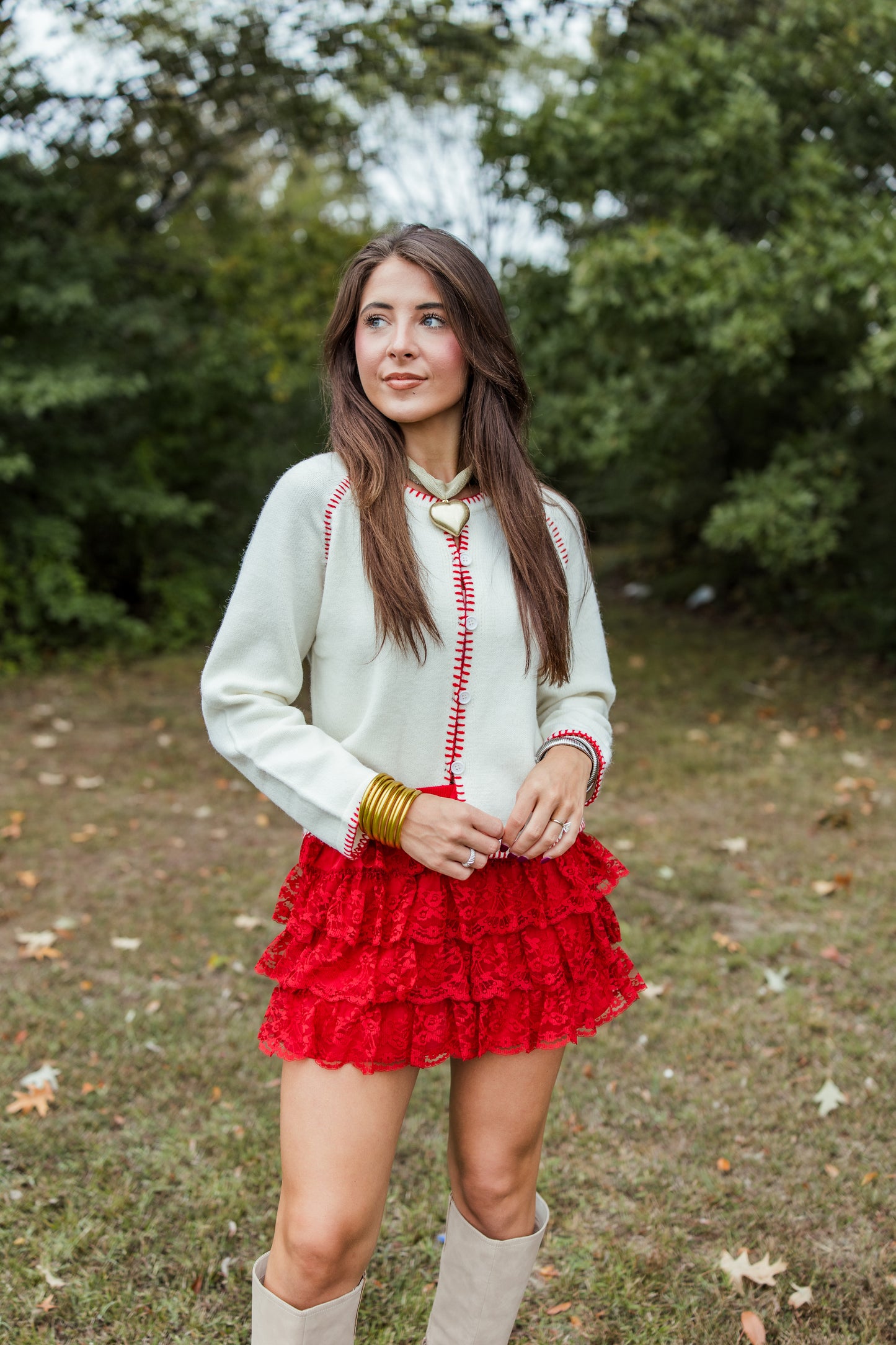 BLANKET STITCH SWEATER CARDIGAN