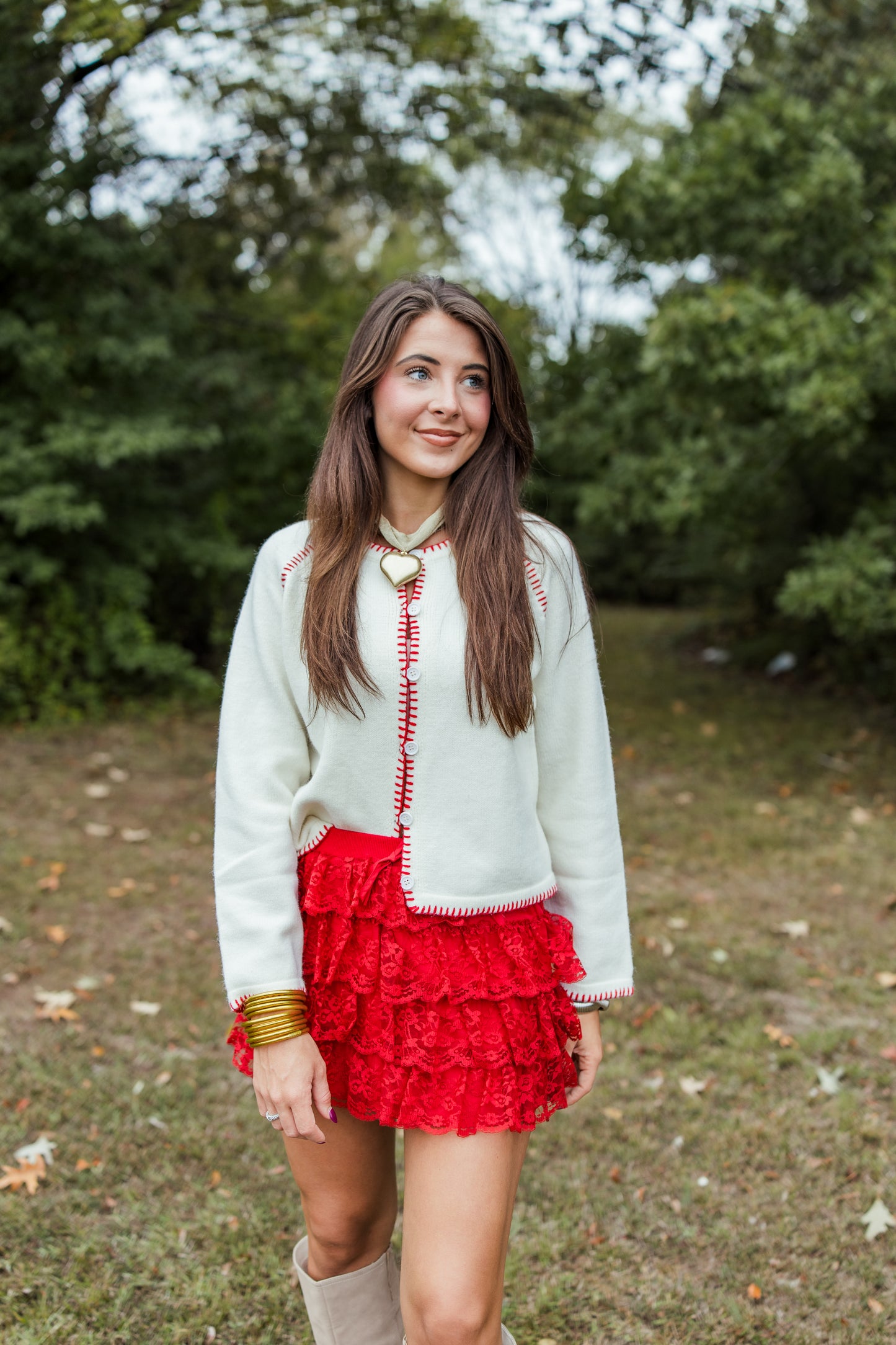 BLANKET STITCH SWEATER CARDIGAN