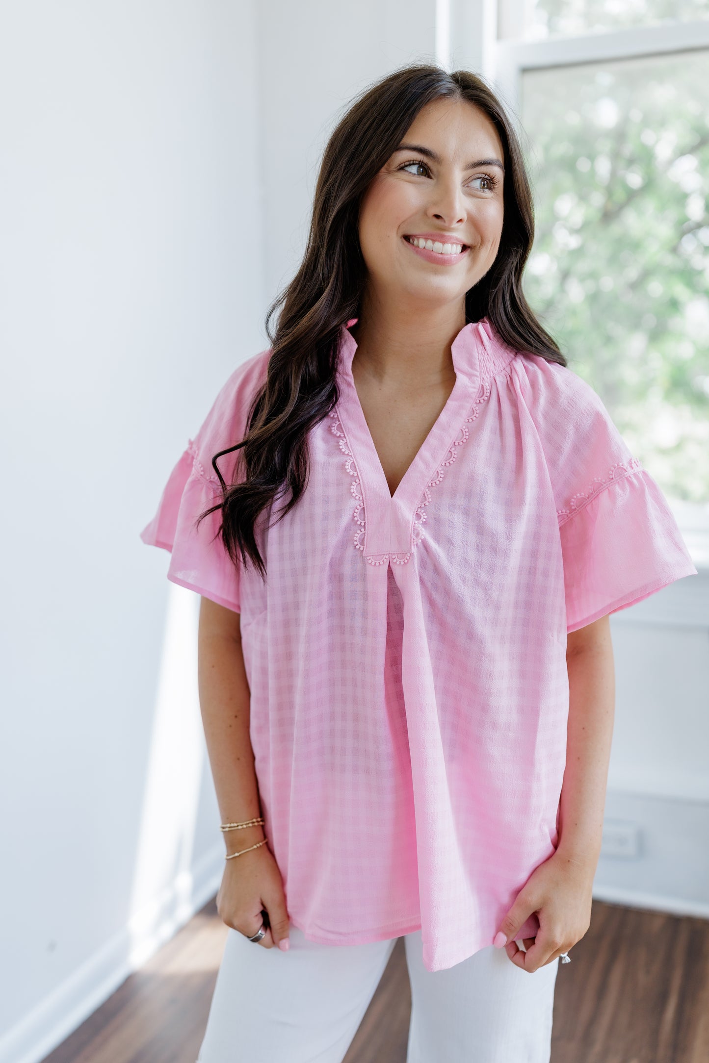 LACE TRIM BASIC TOP (2 COLORS)