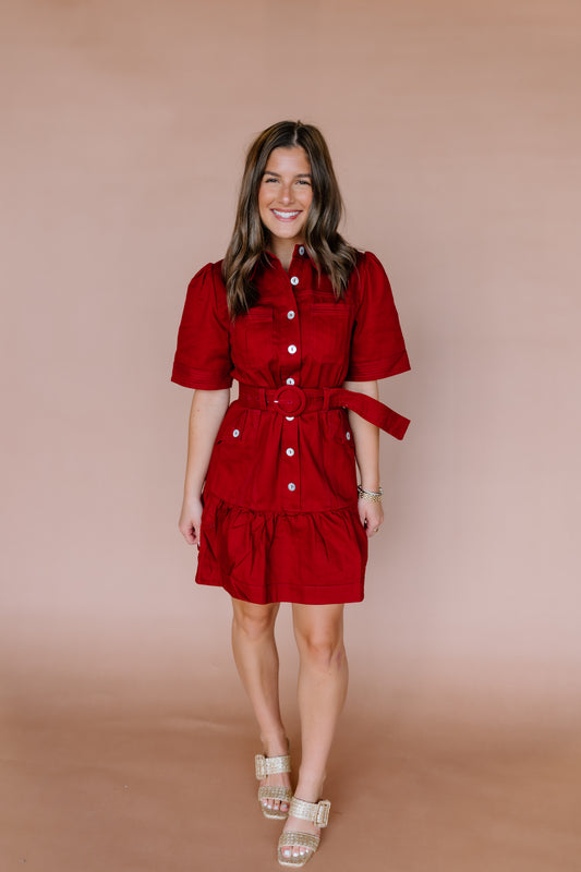 ADAM BUTTON DOWN MINI DRESS