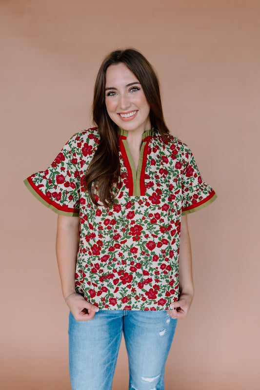 WISHFUL THINKING FLORAL PRINT TOP
