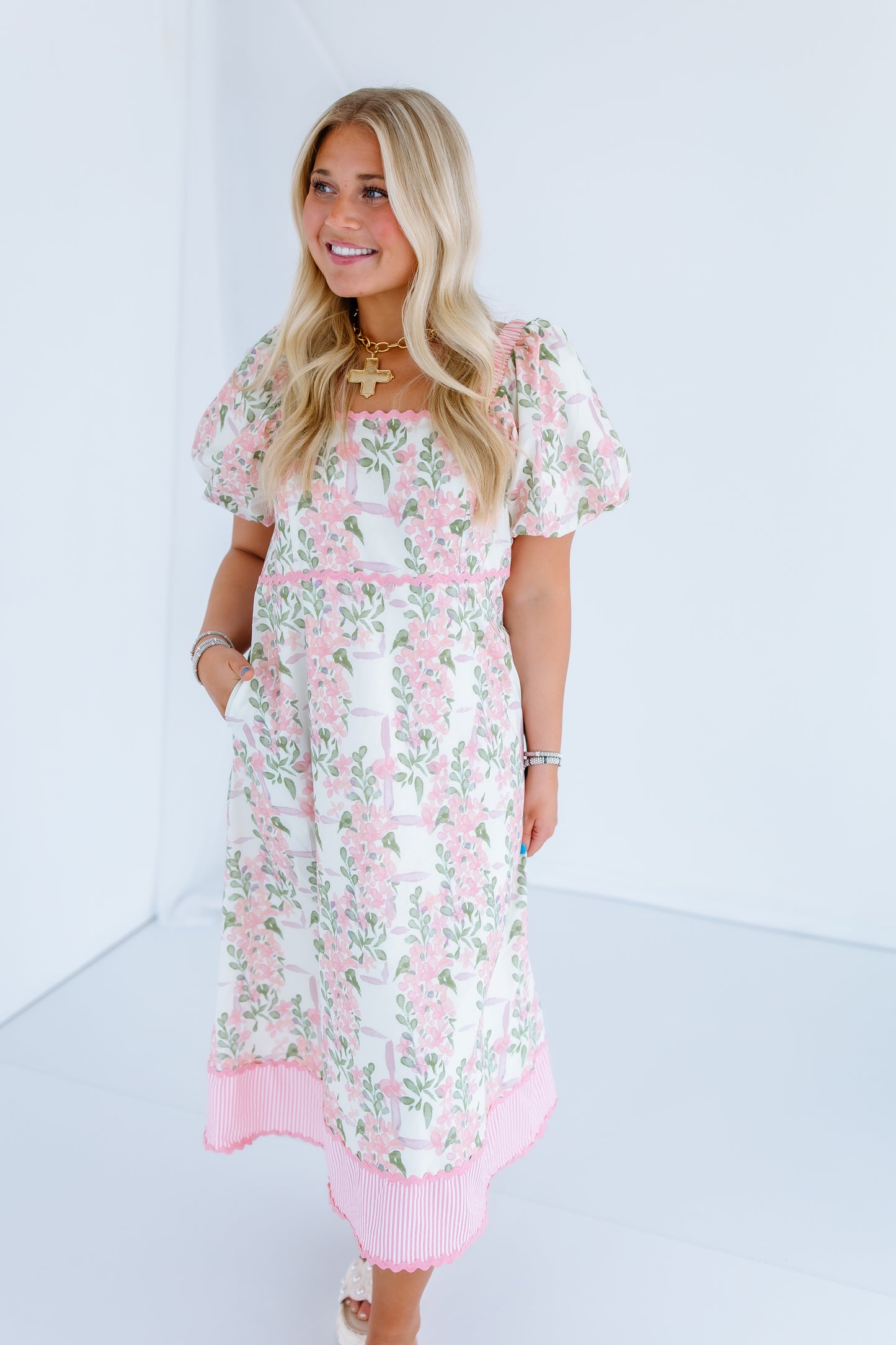 FANCY LIKE FLORAL MIDI DRESS