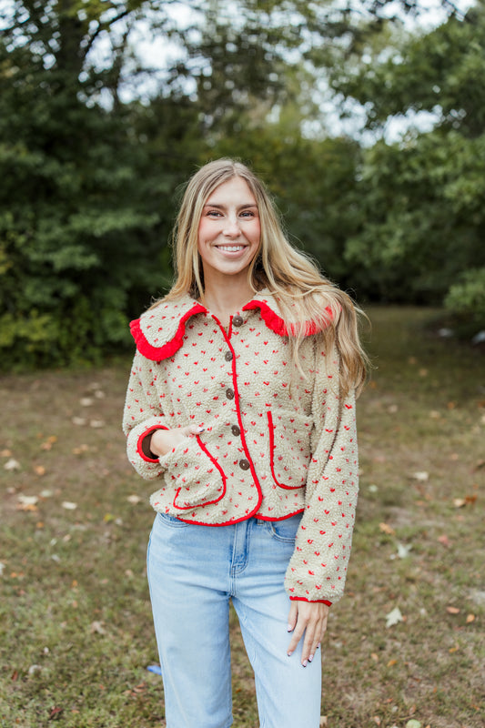 POLKA DOT SHERPA JACKET