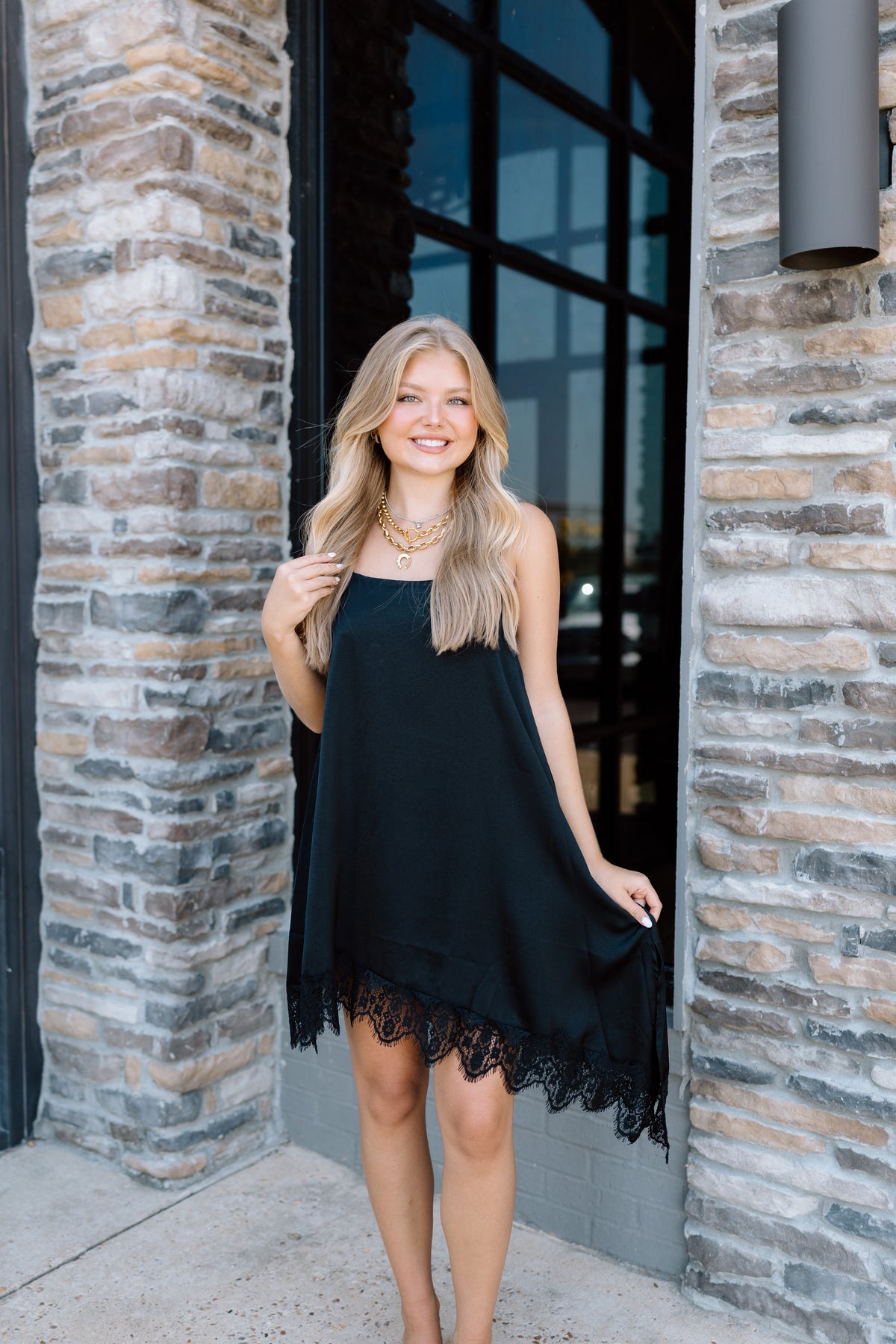 LACE HEM TUNIC DRESS