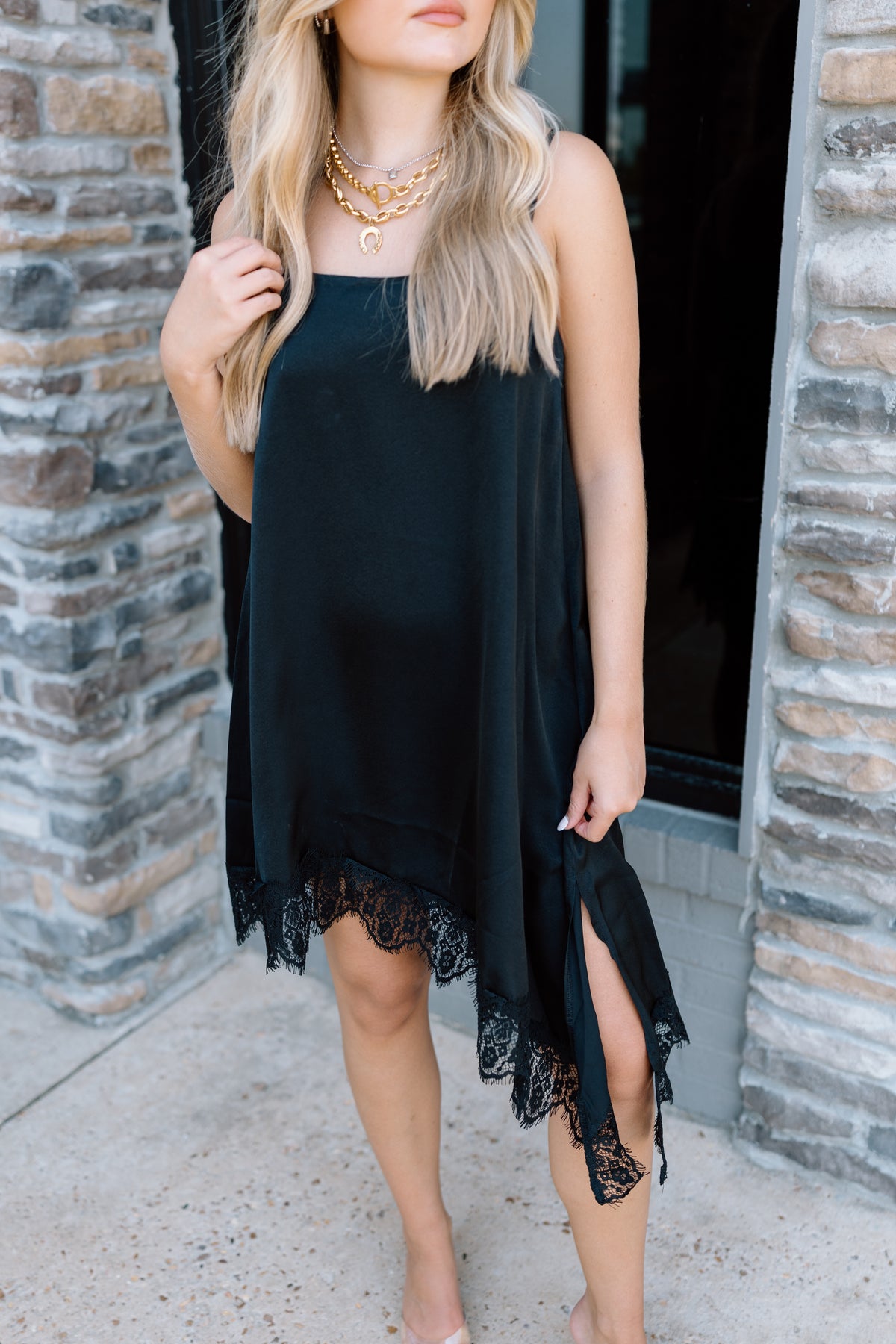 LACE HEM TUNIC DRESS