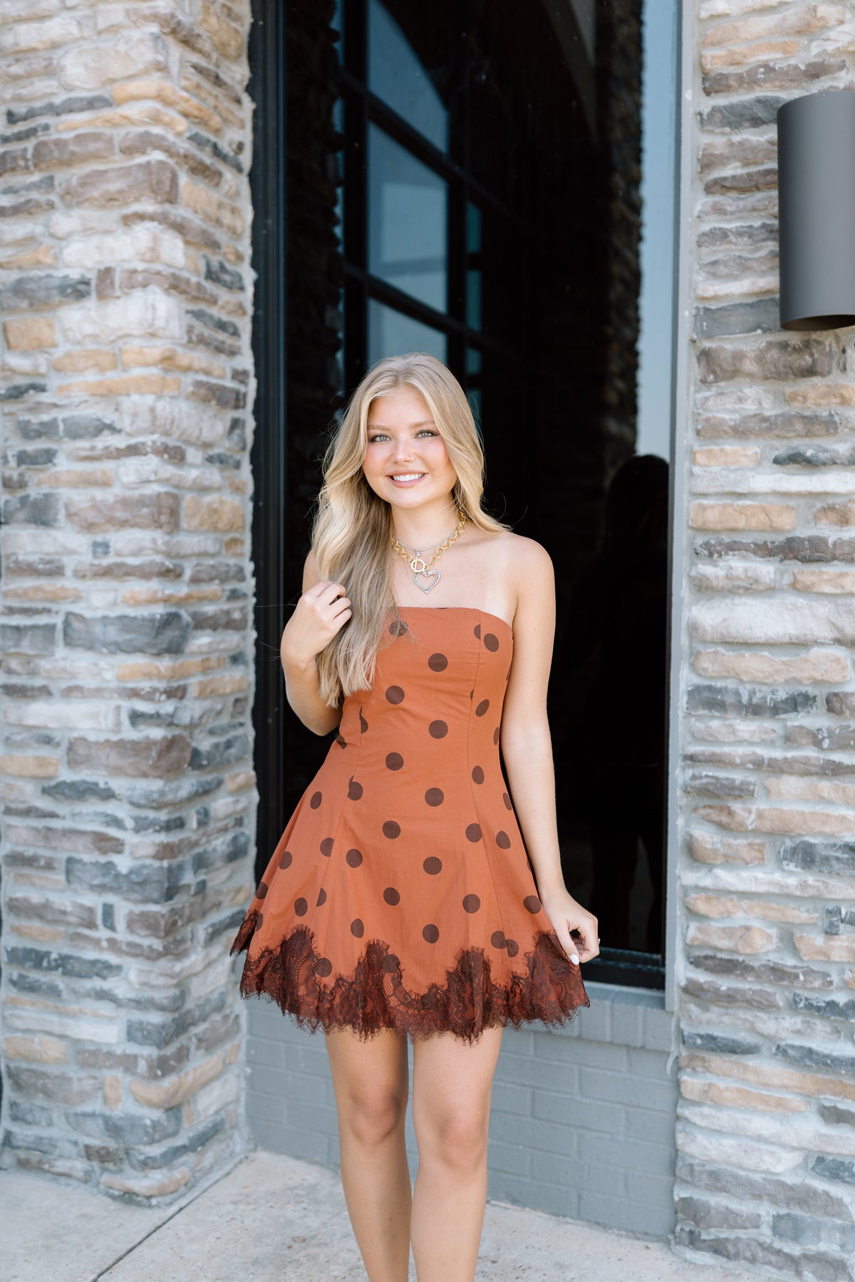 SAW IT COMIN LACE HEM MINI DRESS