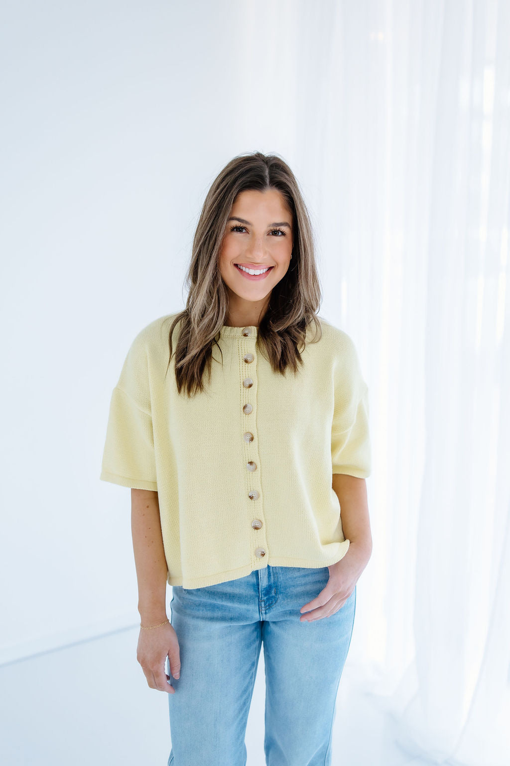 CASUAL NOW BUTTON KNIT TOP