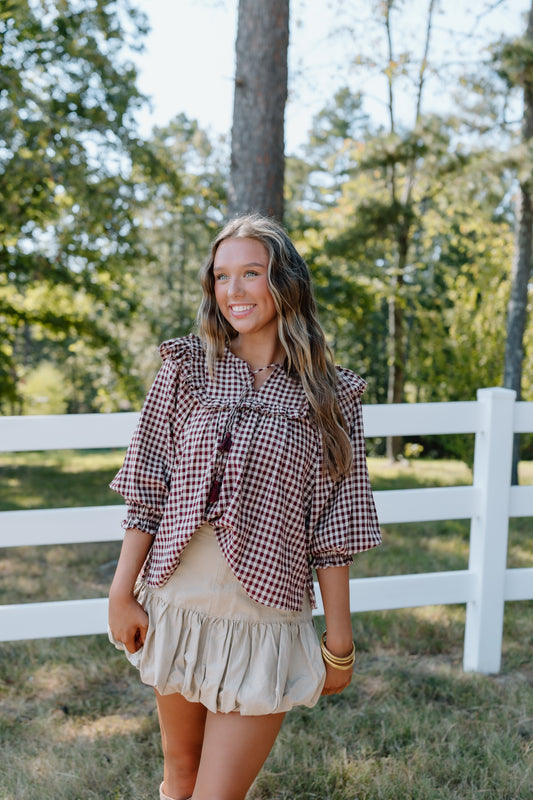 TEAGAN GINGHAM TOP