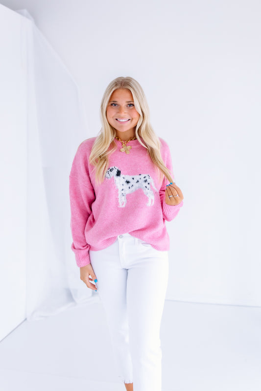 FRENCH PINK PUPPY SWEATER
