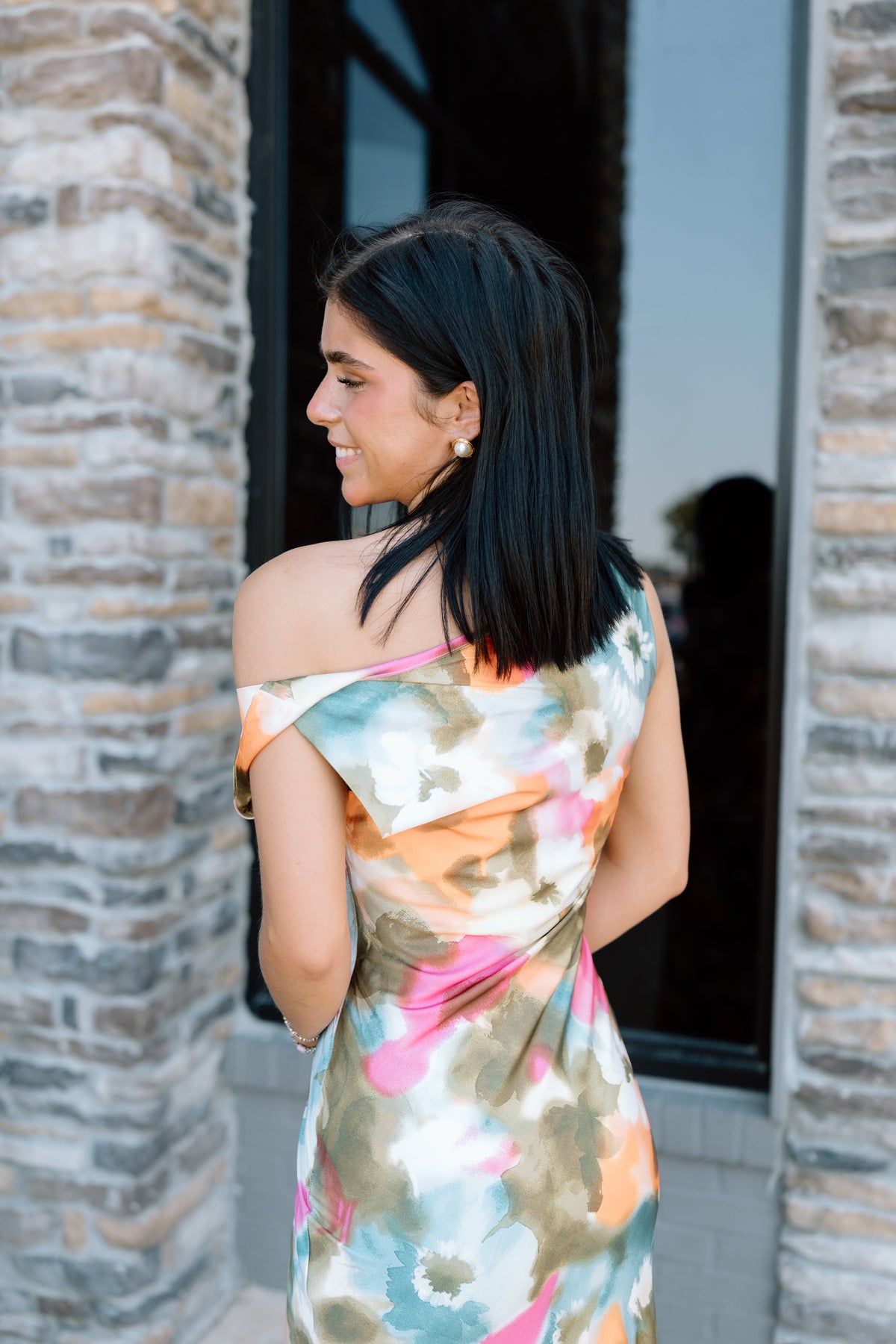 FLORAL COWL NECK MAXI DRESS