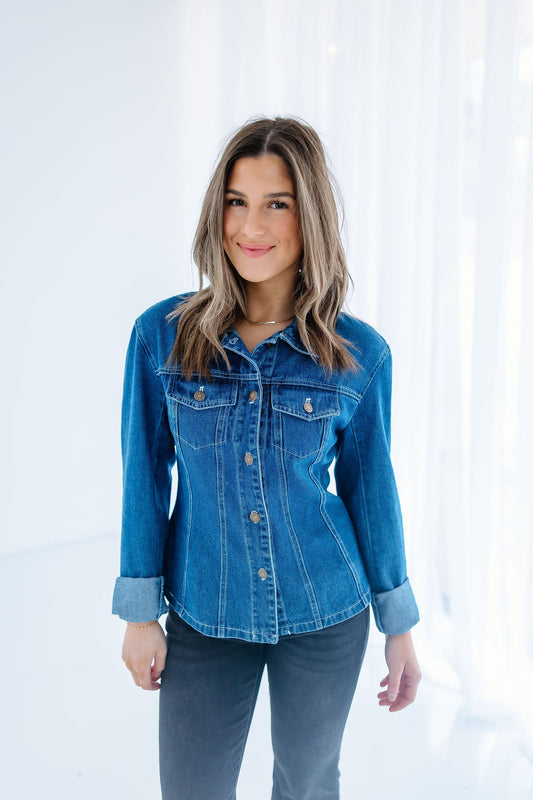 MARELI FITTED DENIM TOP