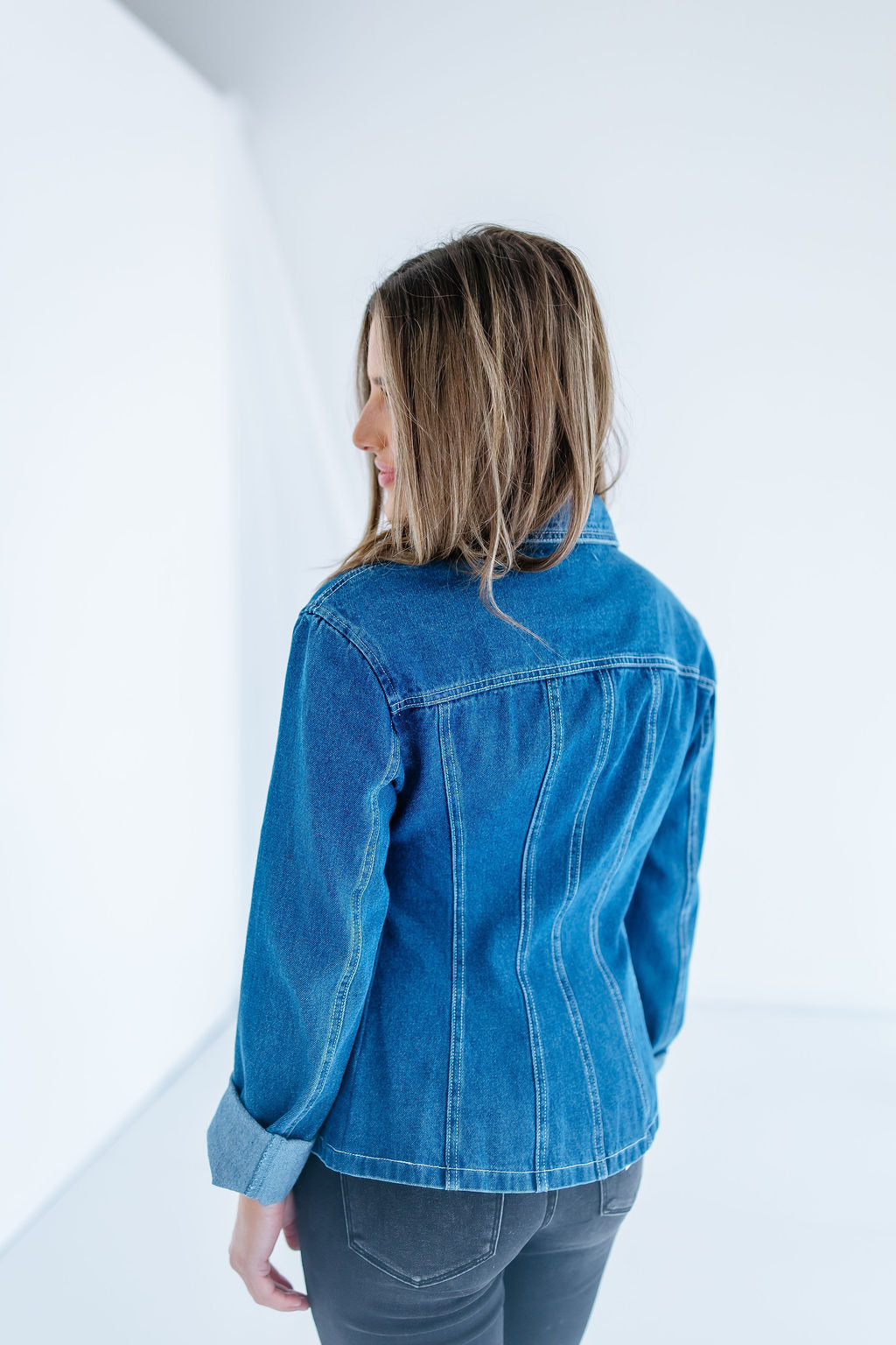 MARELI FITTED DENIM TOP