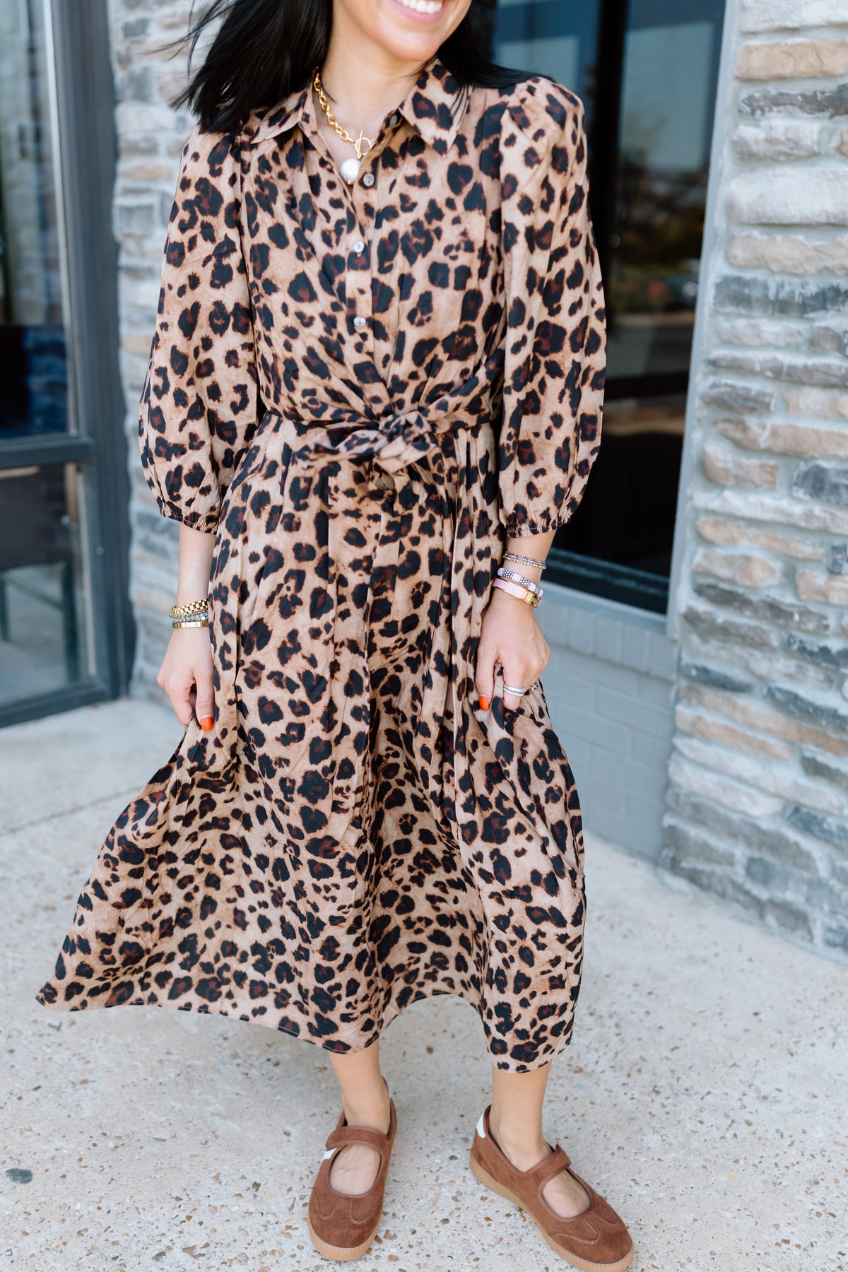 GOING BACK CHEETAH MIDI DRESS