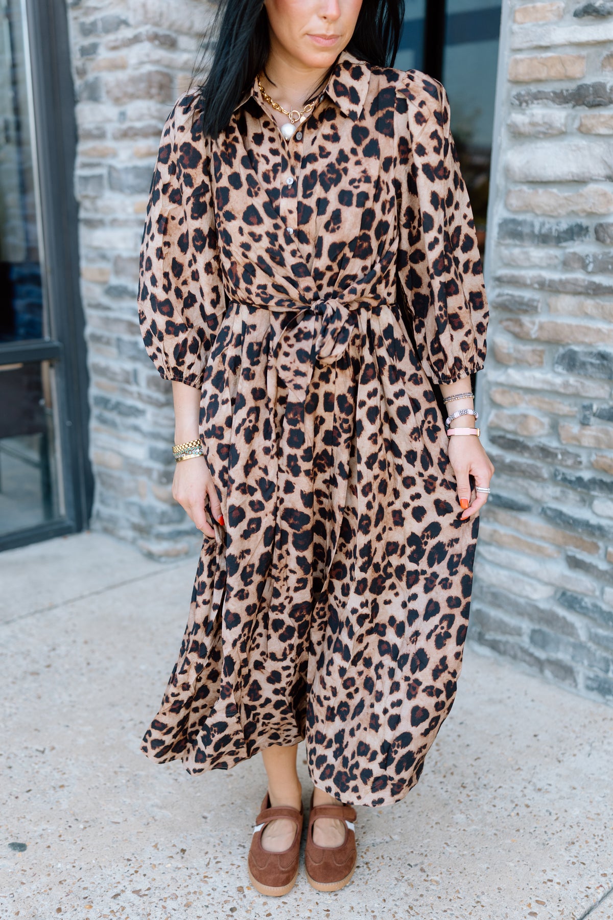 GOING BACK CHEETAH MIDI DRESS