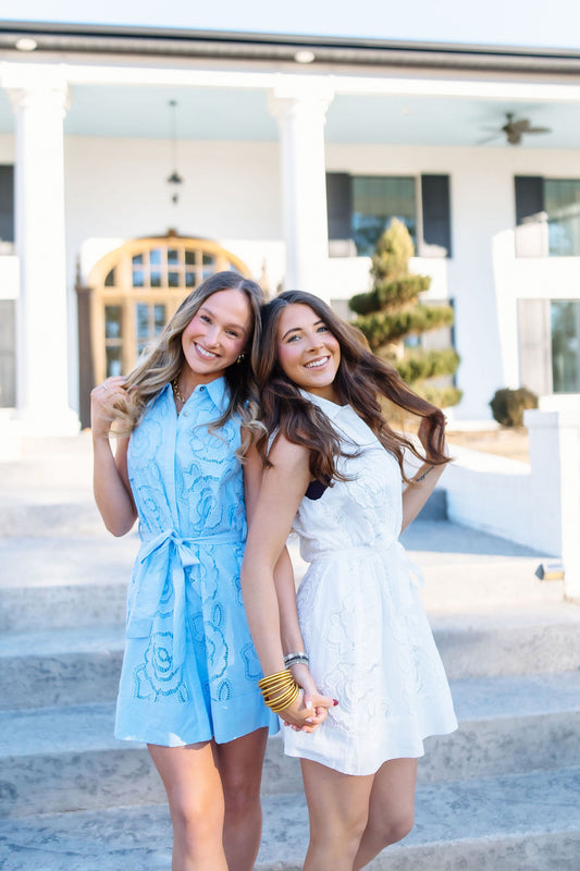 SO SWEET EYELET MINI DRESS