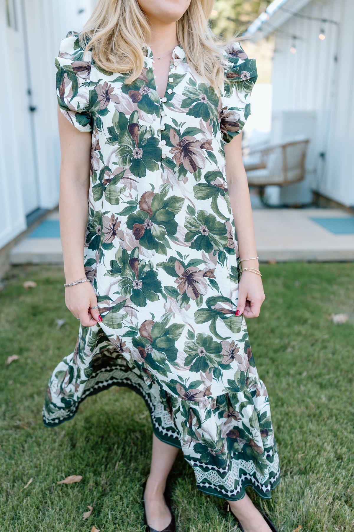 VERY SURE FLORAL MIDI DRESS