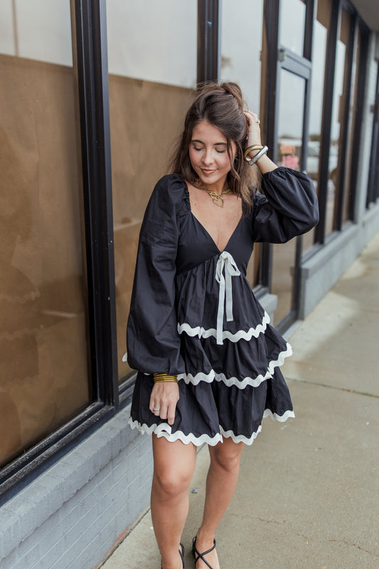 RIC RAC TIERED MINI DRESS