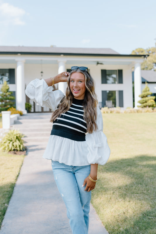 CHARMING COZY KNIT TOP