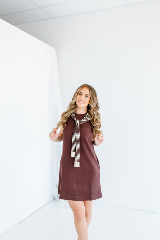 DOWN FOR FALL SCARF MINI DRESS