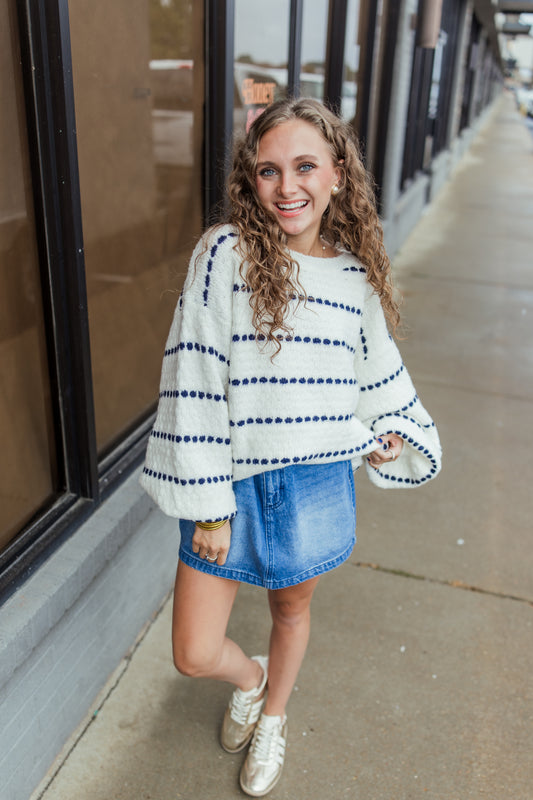 COZY AS A ROSIE STRIPE SWEATER