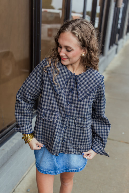GINGHAM QUILTED JACKET