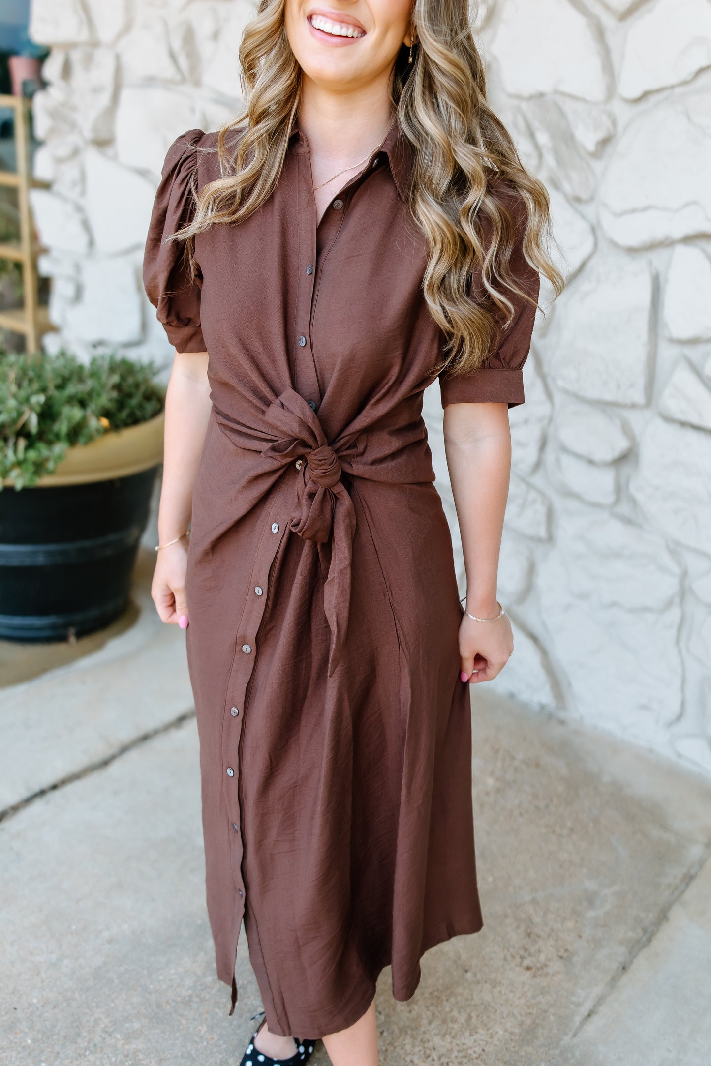 PUMPKIN SPICE MIDI DRESS