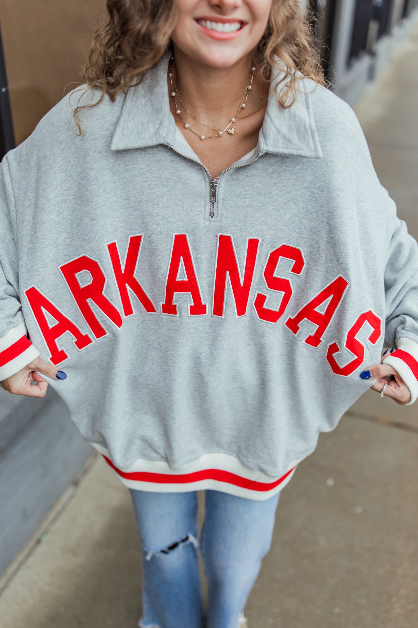 ARKANSAS QUARTER ZIP SWEATSHIRT