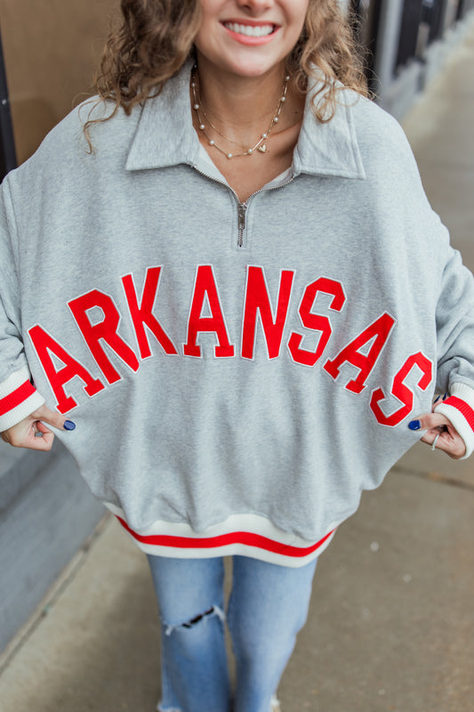 ARKANSAS QUARTER ZIP SWEATSHIRT