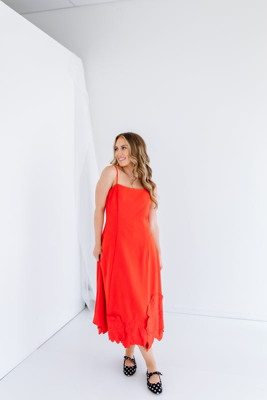 WITHOUT YOU 3D FLORAL MIDI DRESS