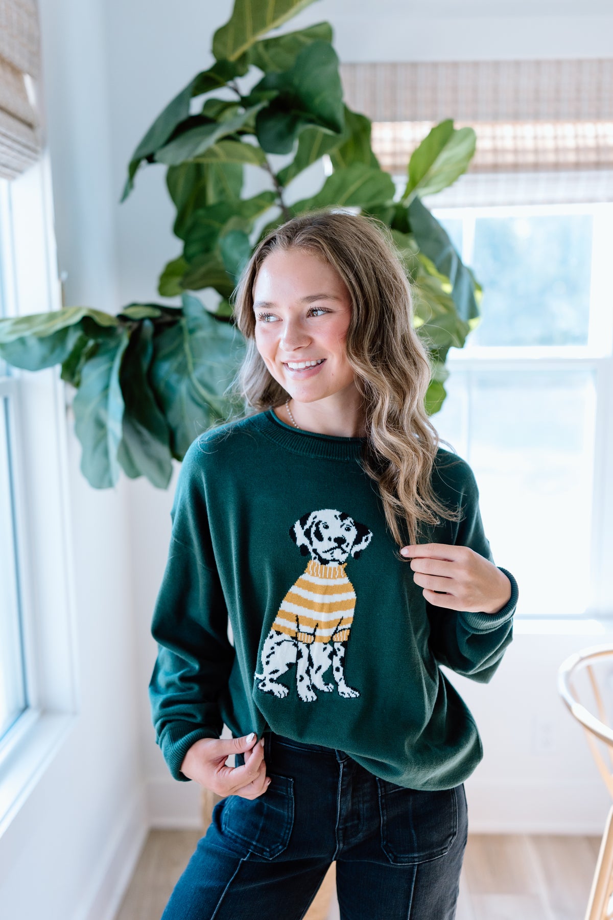 HANK ROLLED NECK GRAPHIC SWEATER