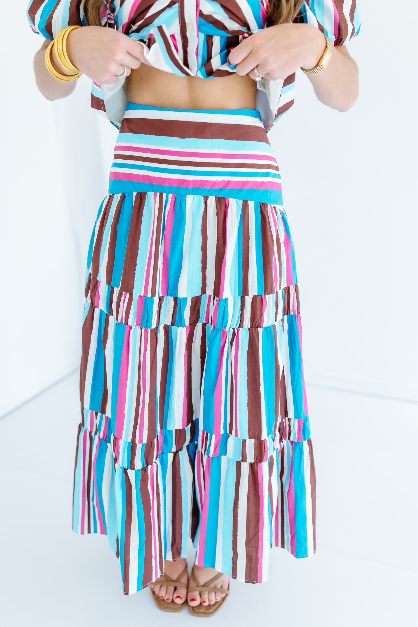 DIFFERENT TIMES STRIPE TWO PIECE SET