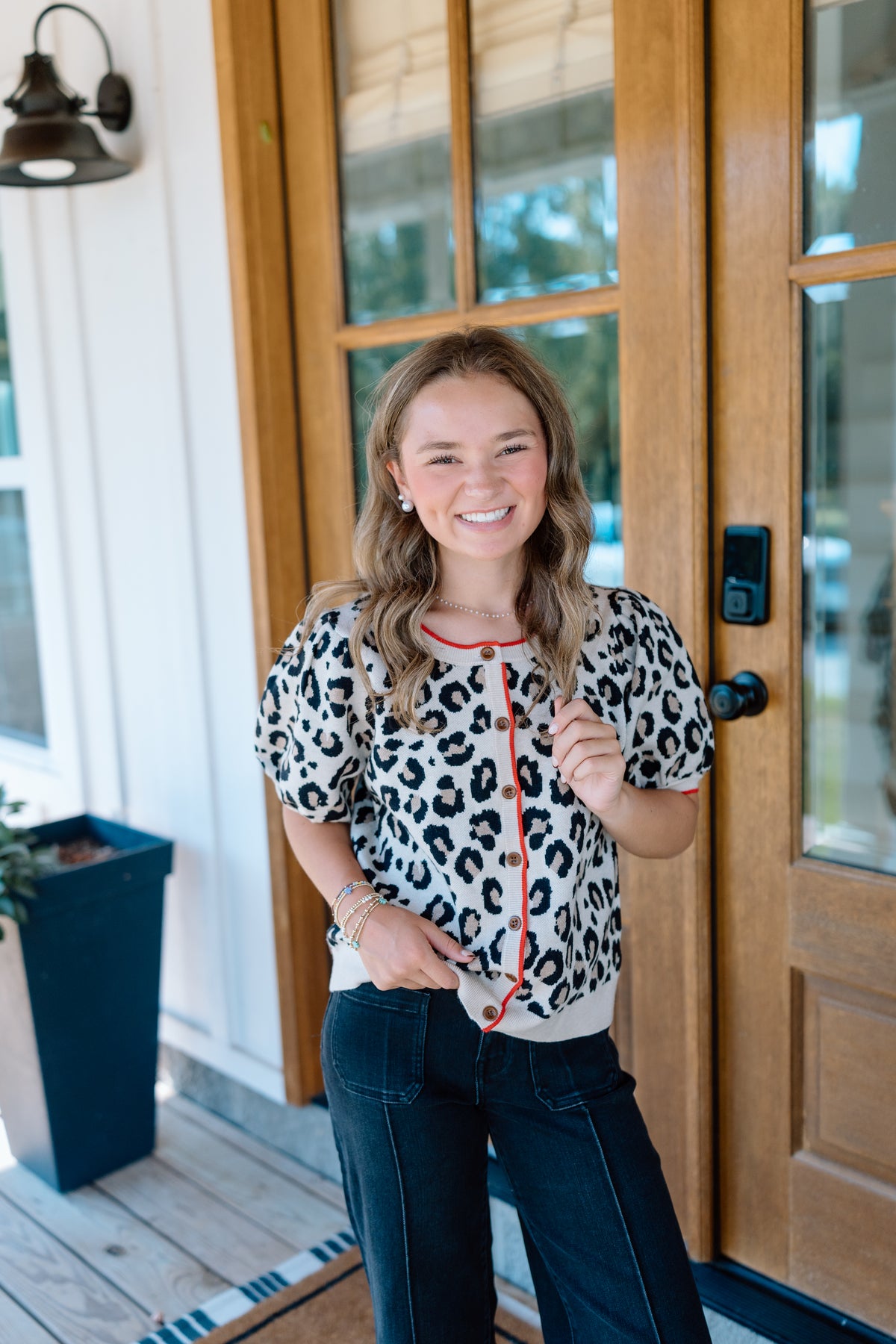 LITTLE BIT OF RED LEOPARD TOP