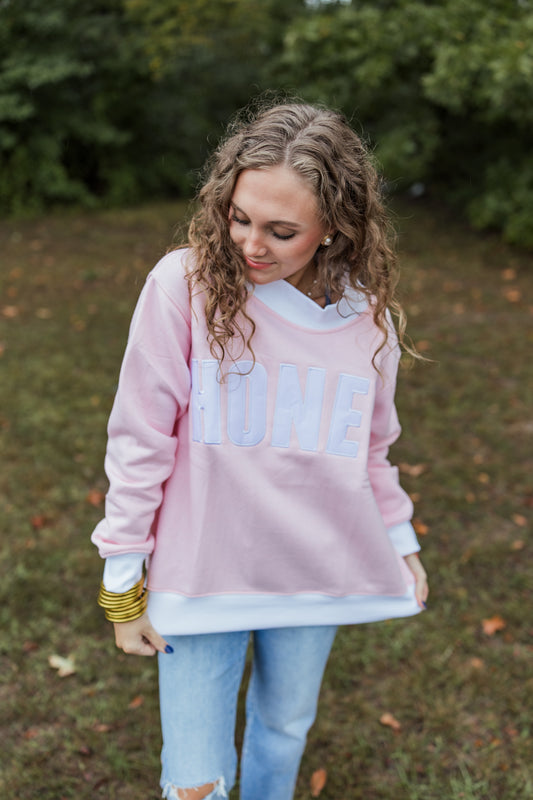 HONEY TWO TONED PINK MOCK NECK