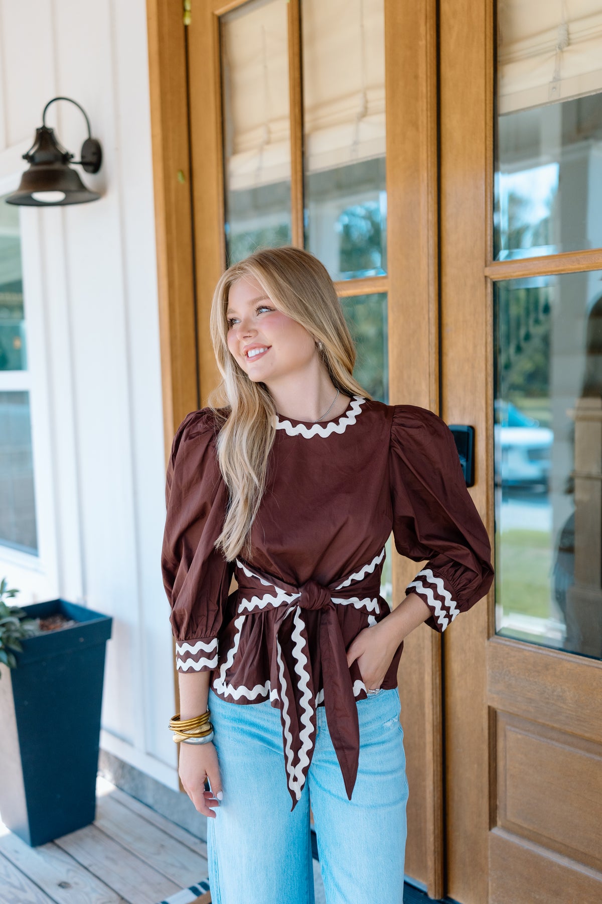ZIG ZAG TIE TOP