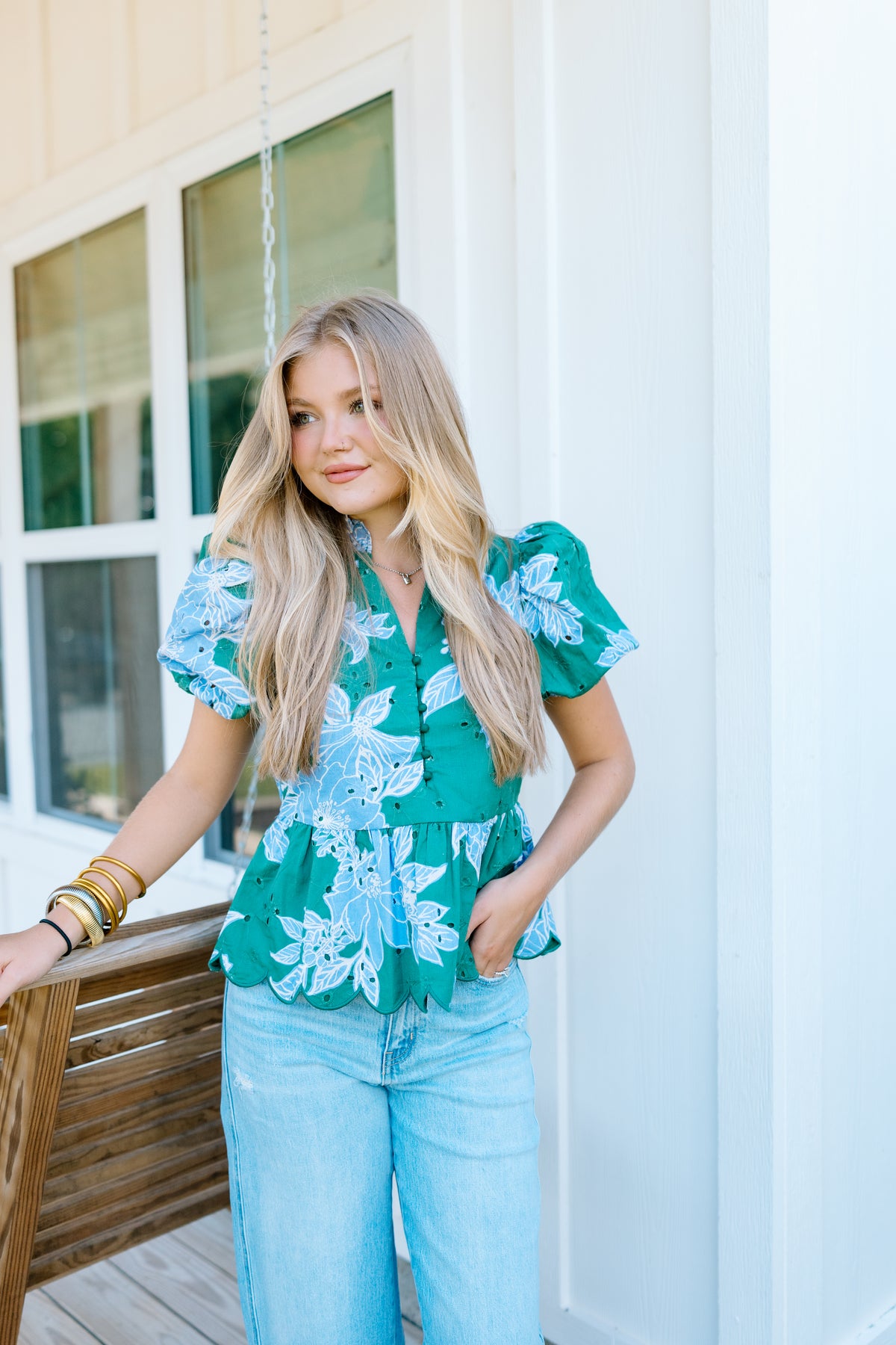 ALL NEED FLORAL BUTTON DOWN TOP