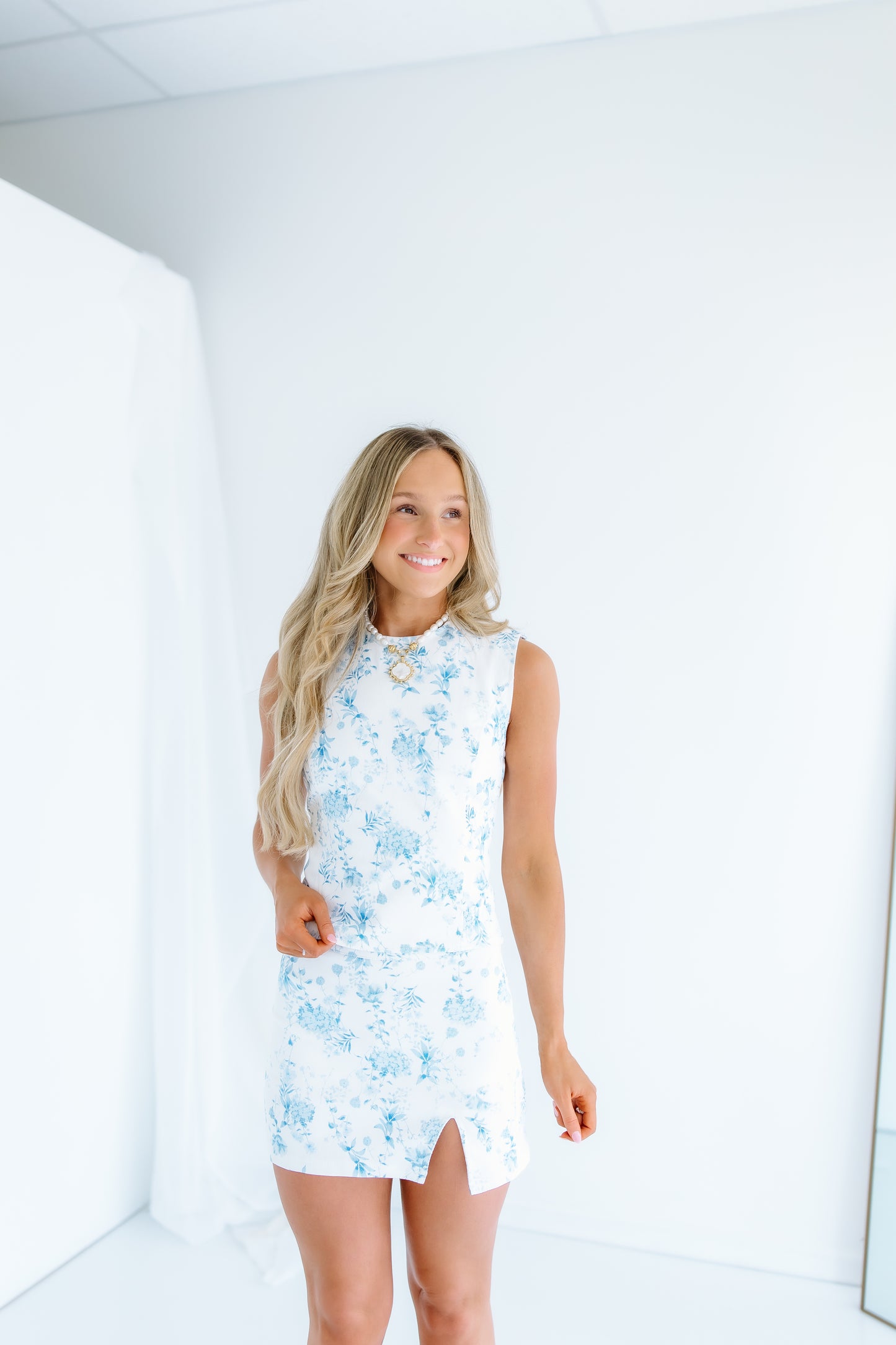 FLORAL STRETCH MINI SKIRT SET