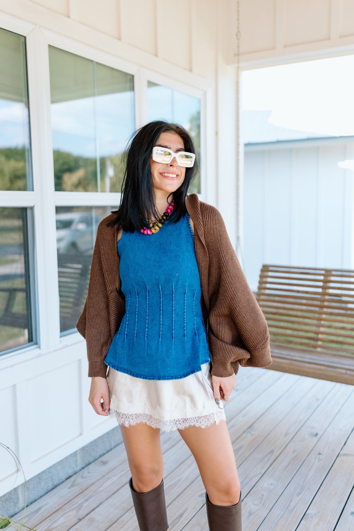 SOLID RIBBED KNIT CARDIGAN