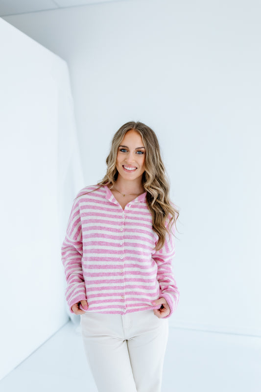 BUBBLE GUM CARDIGAN TOP