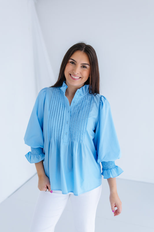 EVERYDAY COLLARED PEPLUM TOP