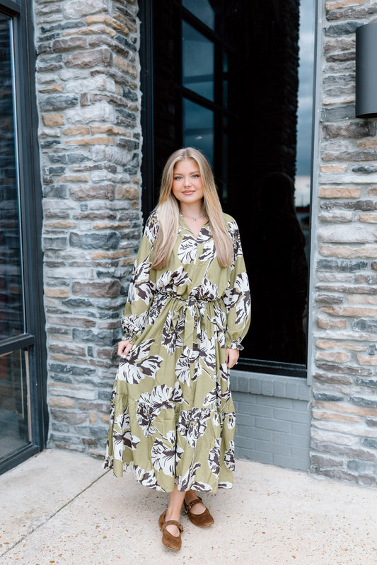 OVER ALL BELTED MAXI DRESS