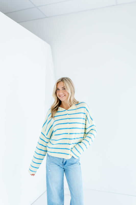 CROSSING LINES CARDIGAN TOP