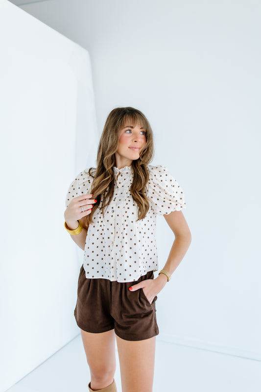 ALL I WANT POLKA DOT TOP