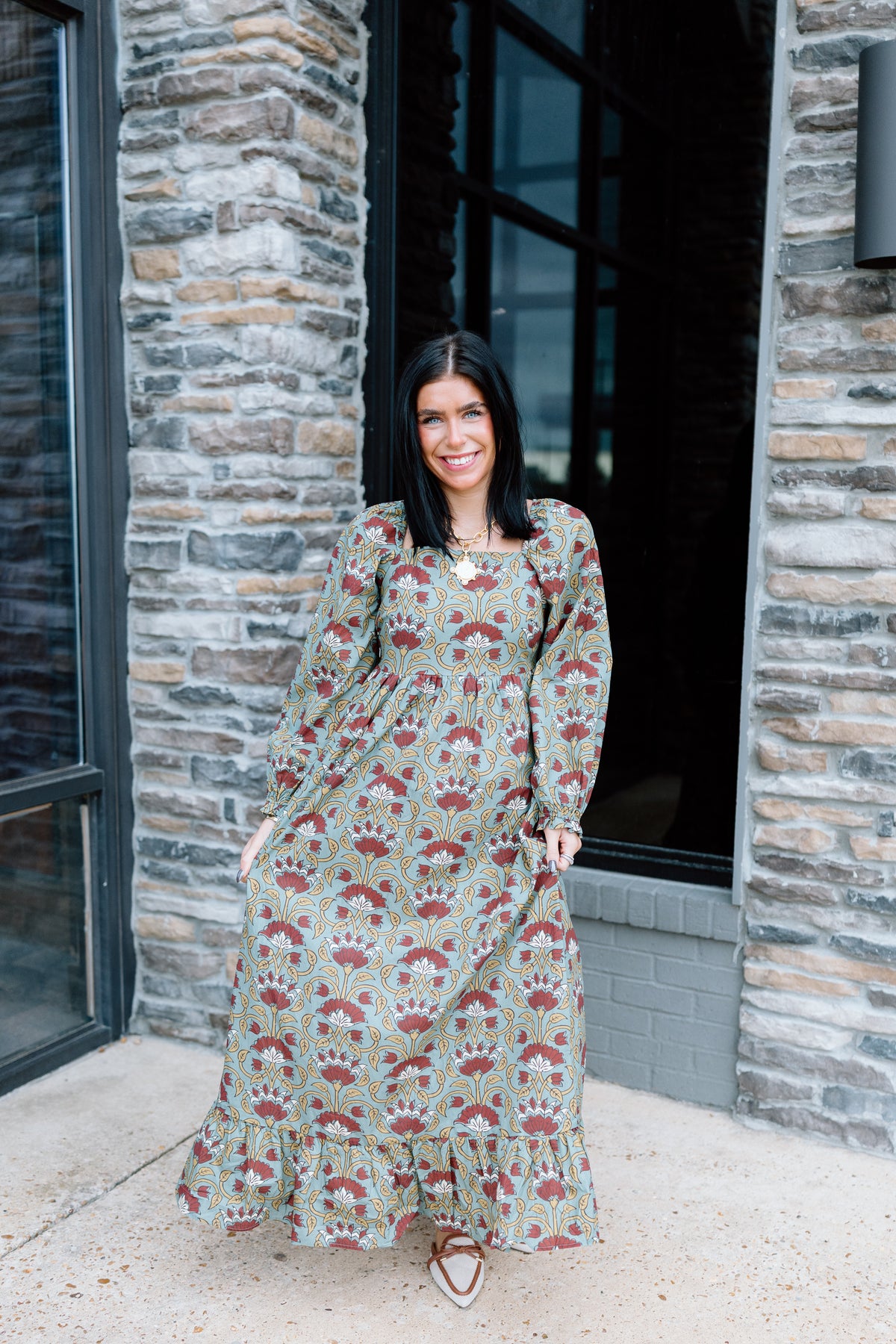 BOHEMIAN FLORAL MIDI DRESS