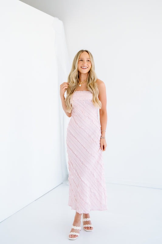 FULL BODY FRILL LACE TUBE MAXI DRESS