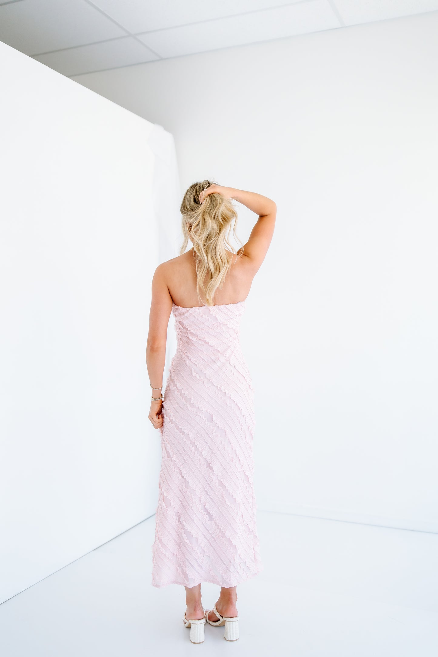 FULL BODY FRILL LACE TUBE MAXI DRESS