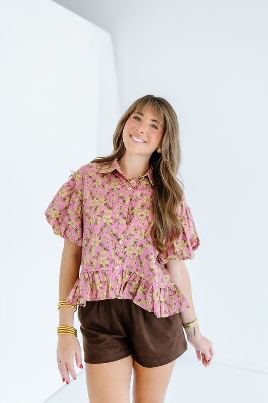 SOMETHING CRAZY FLORAL BLOUSE