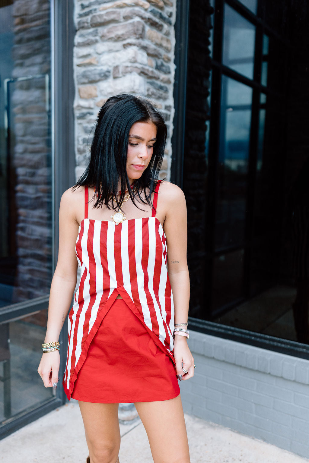 SPLIT FRONT STRIPE SET