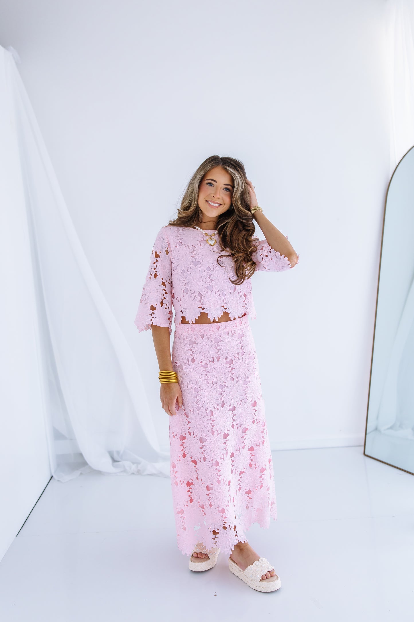 LACE FLORAL MIDI SET