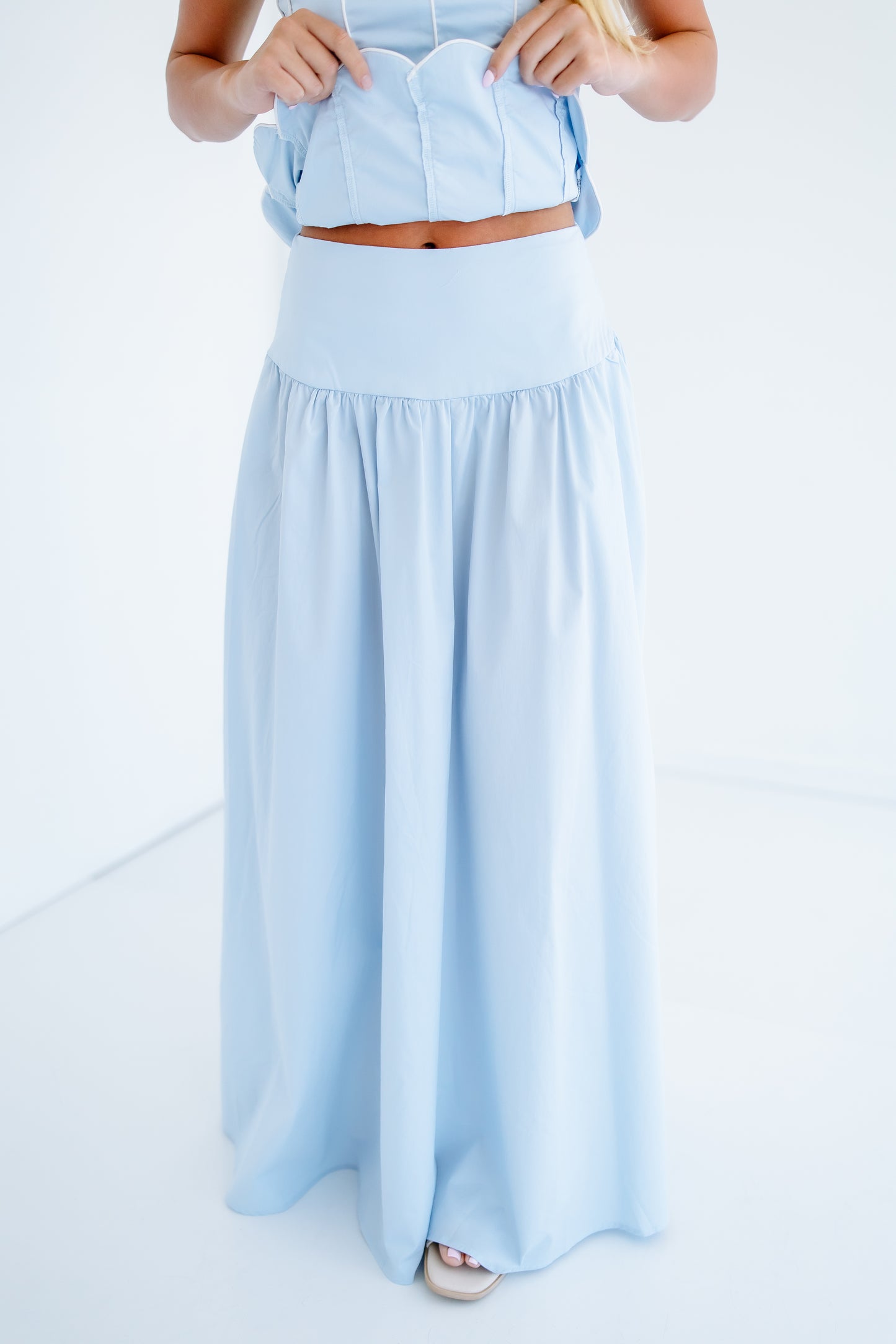 SCALLOP EDGE TOP MAXI SET